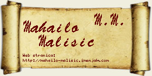 Mahailo Mališić vizit kartica